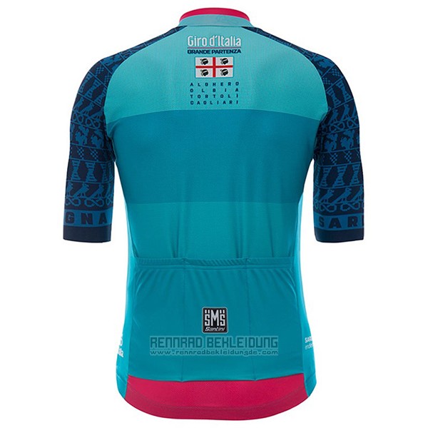2017 Fahrradbekleidung Giro D'italien Sardegna Hellblau Trikot Kurzarm und Tragerhose